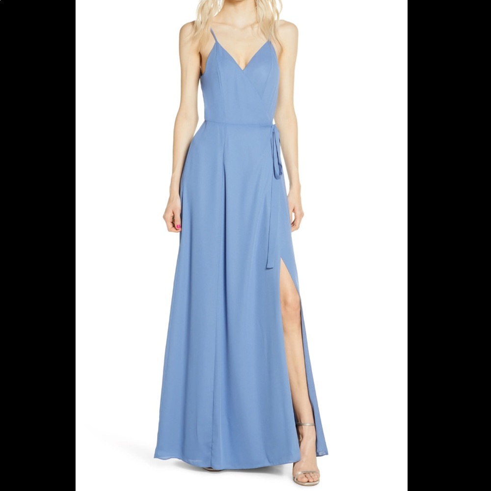 Wayf The Angelina Wrap Dress Blue